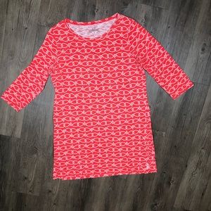 Vineyard Vines Orange Casual Dress Rope Print LG